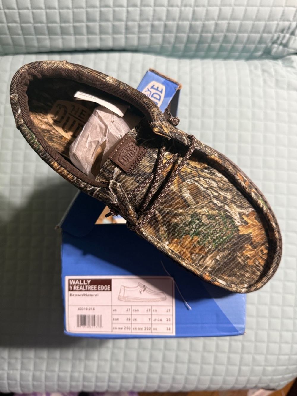 Hey Dude Wally Realtree Edge Slip-On Shoes in Brown and Green Cano